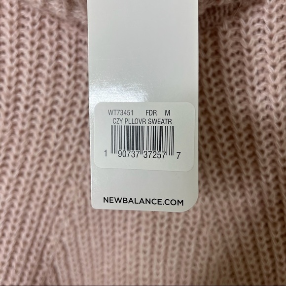 New Balance Cozy Pullover Sweater Knit Pink Turtleneck Size Medium WT73451 - Picture 12 of 14